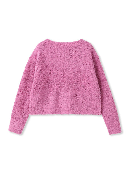 ファンシーヤーンボートネックニットプルオーバー≪手洗い可能≫