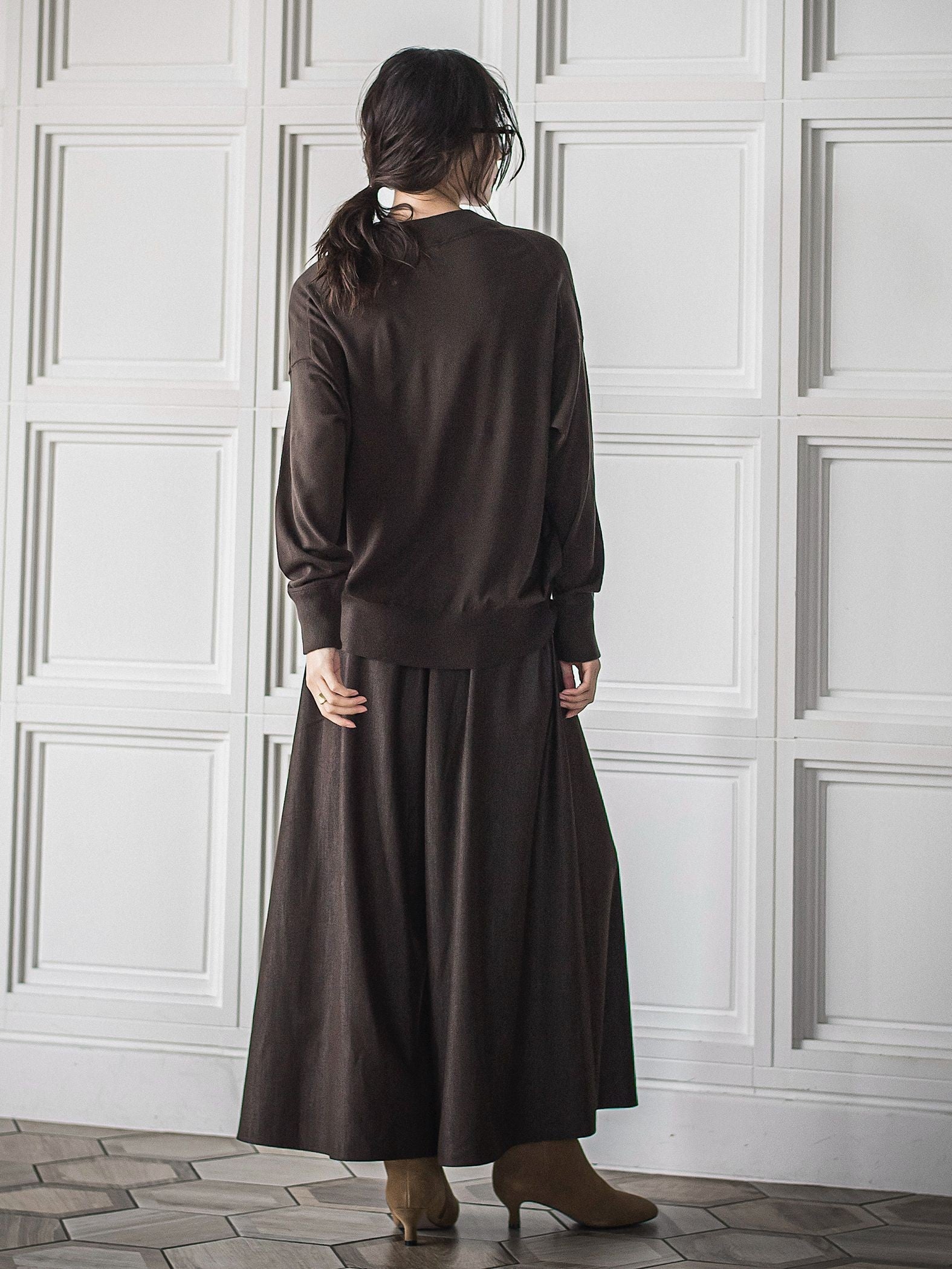 シルクカシミヤVネックコクーンニットプルオーバー≪手洗い可能≫