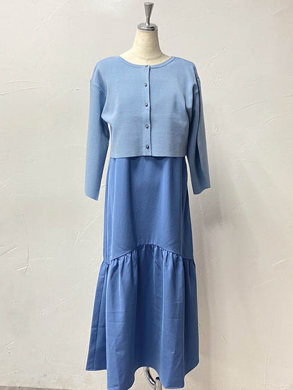 2WAYニット付きワンピース≪自宅で洗える≫