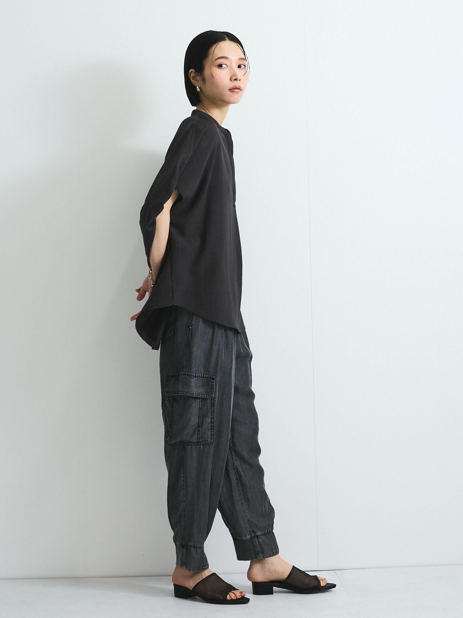 バイオシルクパウダージョガーパンツ≪洗濯機で洗える≫