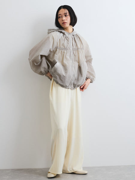 サテンイージーワイドパンツ≪洗濯機で洗える≫