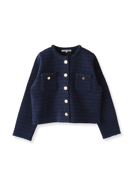 ツイードニットカーディガン≪手洗い可能≫