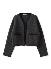 【カタログ掲載】ストライプニットジャケット≪手洗い可能≫