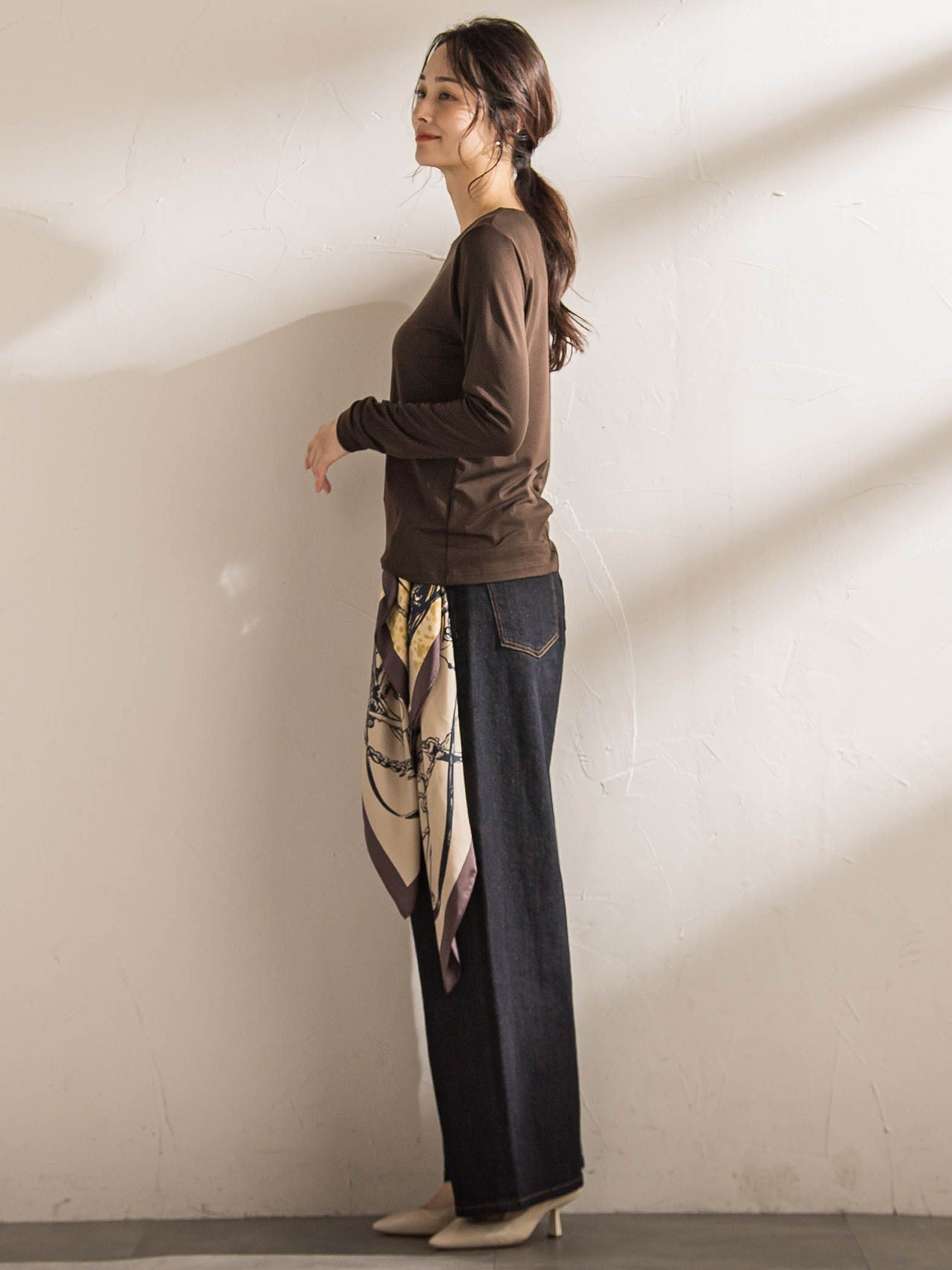 【WEB限定】365デニムパンツ ワイドシルエット≪洗える≫