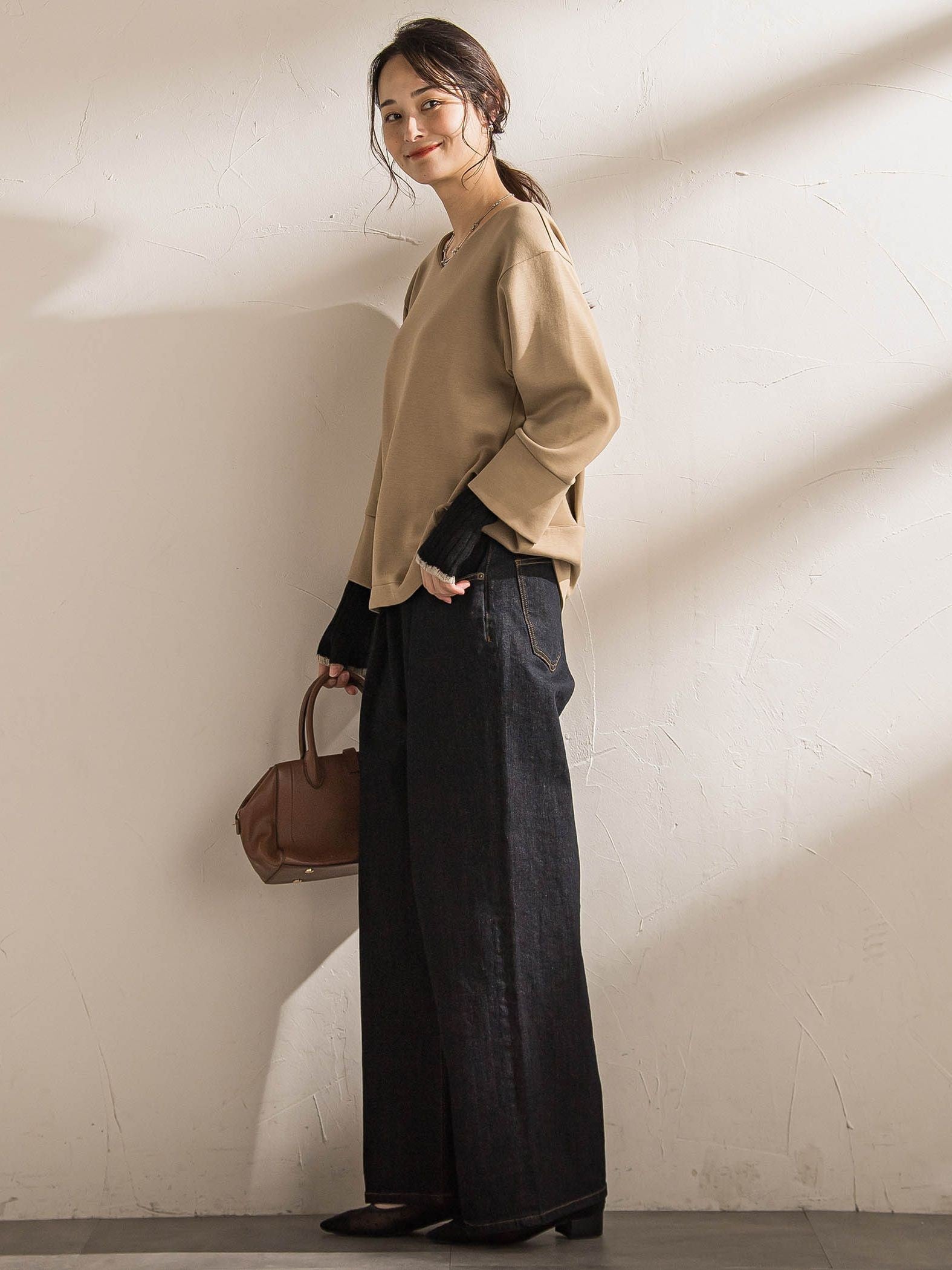 【WEB限定】365デニムパンツ ワイドシルエット≪洗える≫