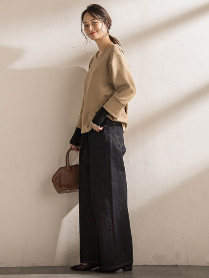 【WEB限定】365デニムパンツ ワイドシルエット≪洗える≫