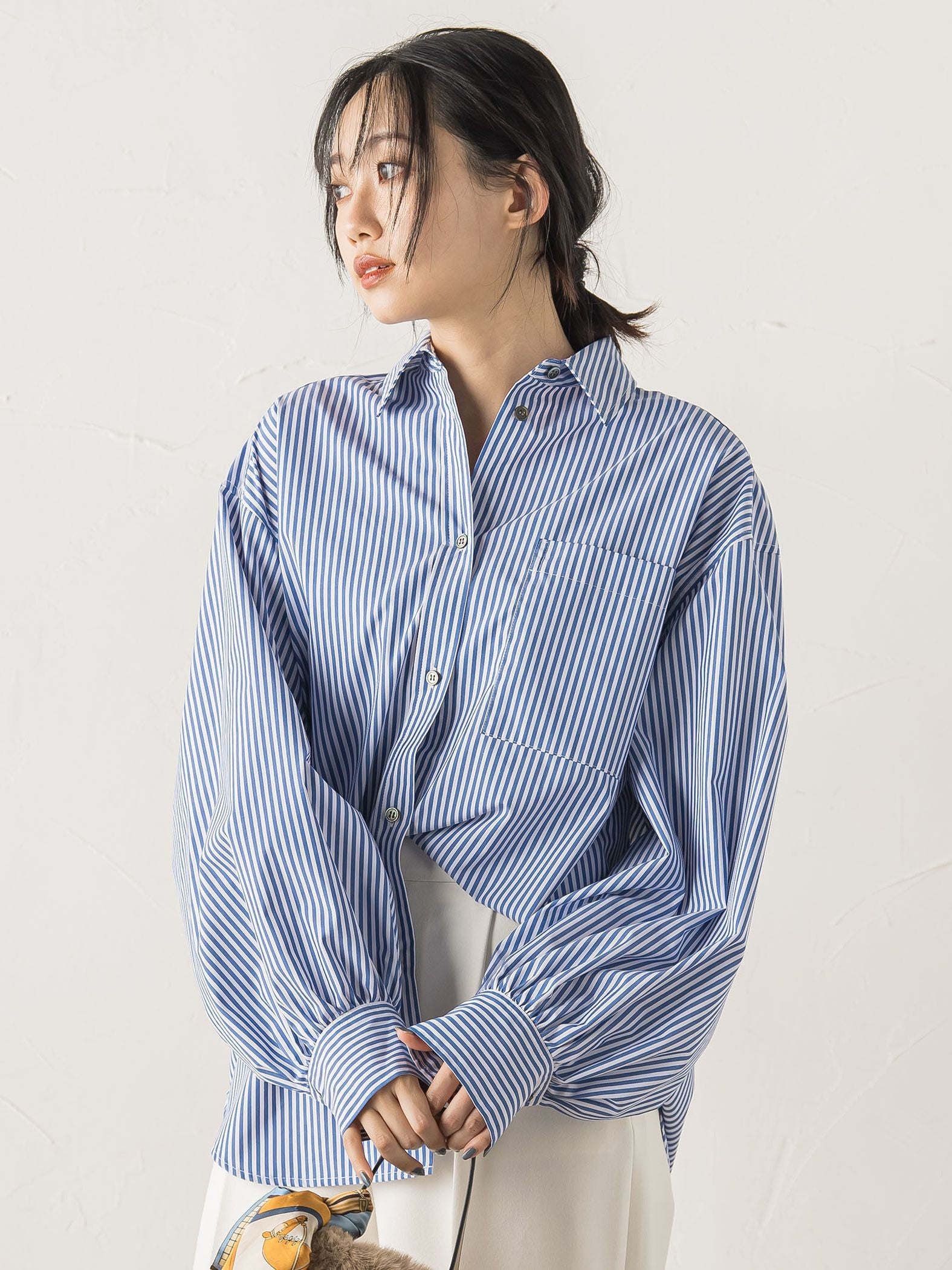 ボリュームスリーブシャツ≪洗濯機で洗える≫