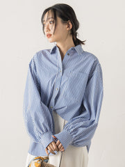 ボリュームスリーブシャツ≪洗濯機で洗える≫