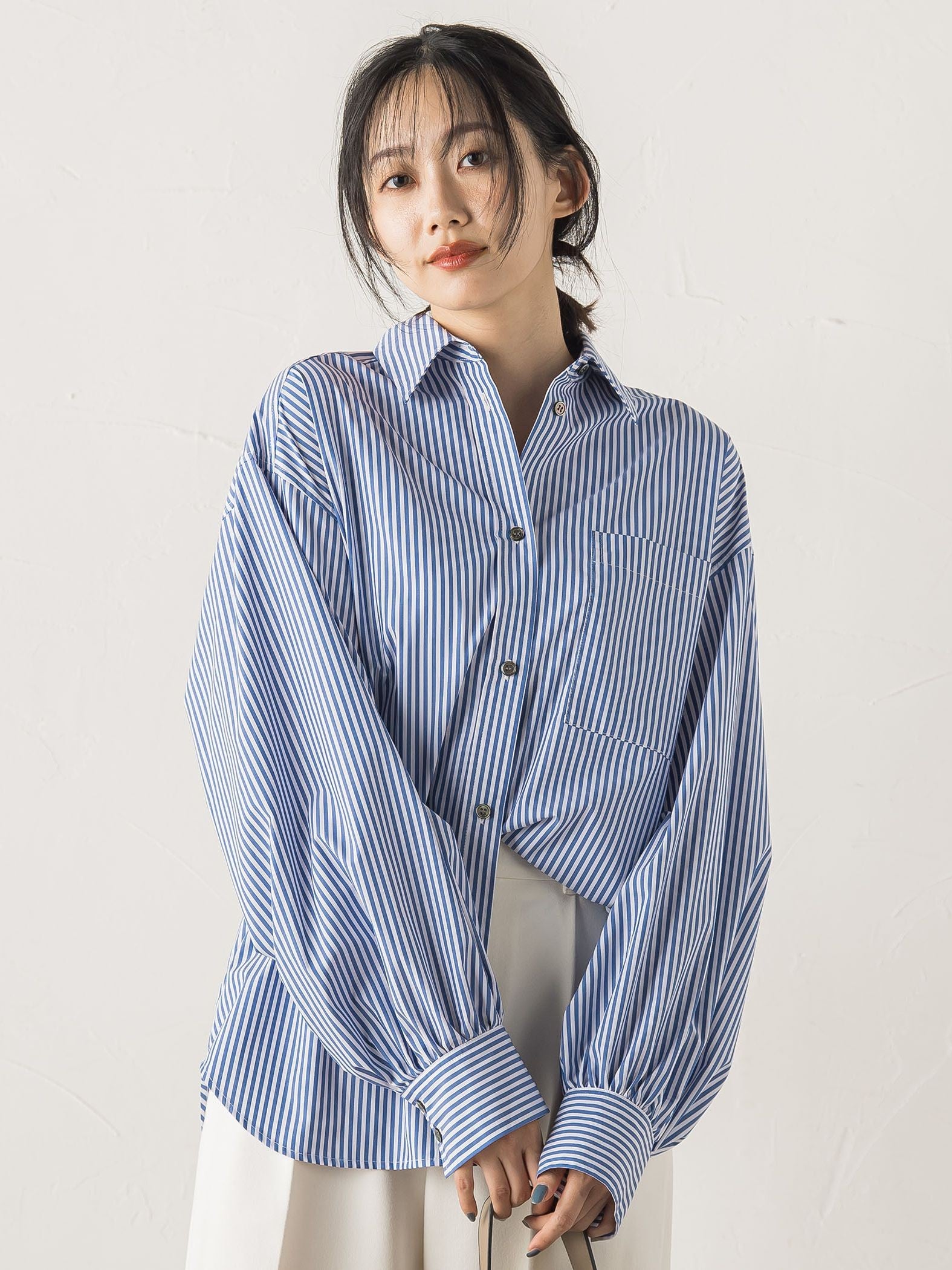 ボリュームスリーブシャツ≪洗濯機で洗える≫