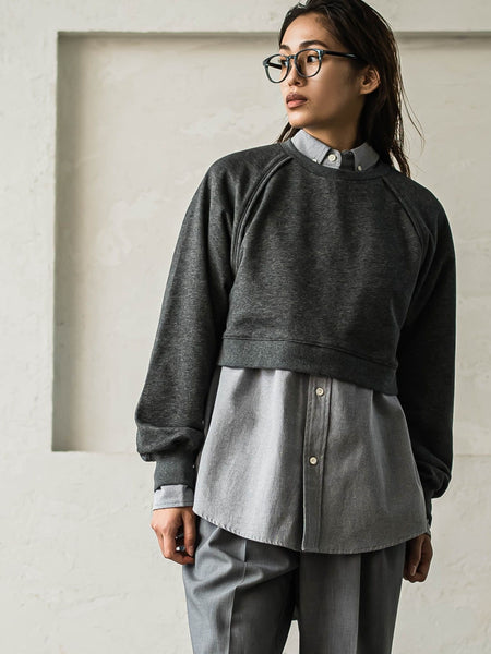 裏毛クロップドトレーナー≪洗濯機で洗える≫