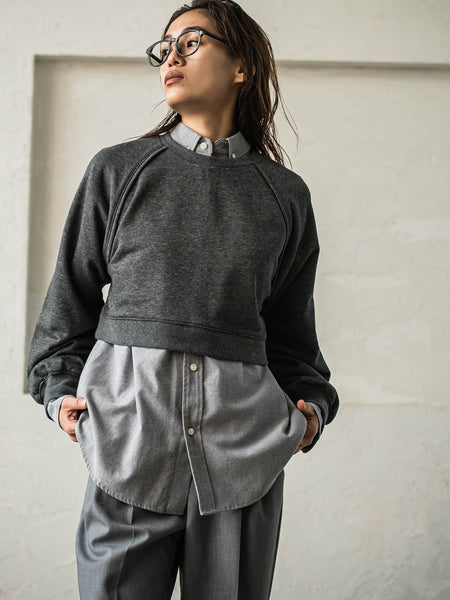 裏毛クロップドトレーナー≪洗濯機で洗える≫