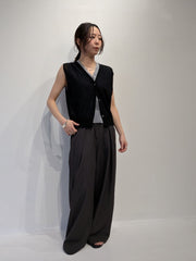 【2piece】sheer layerd vest