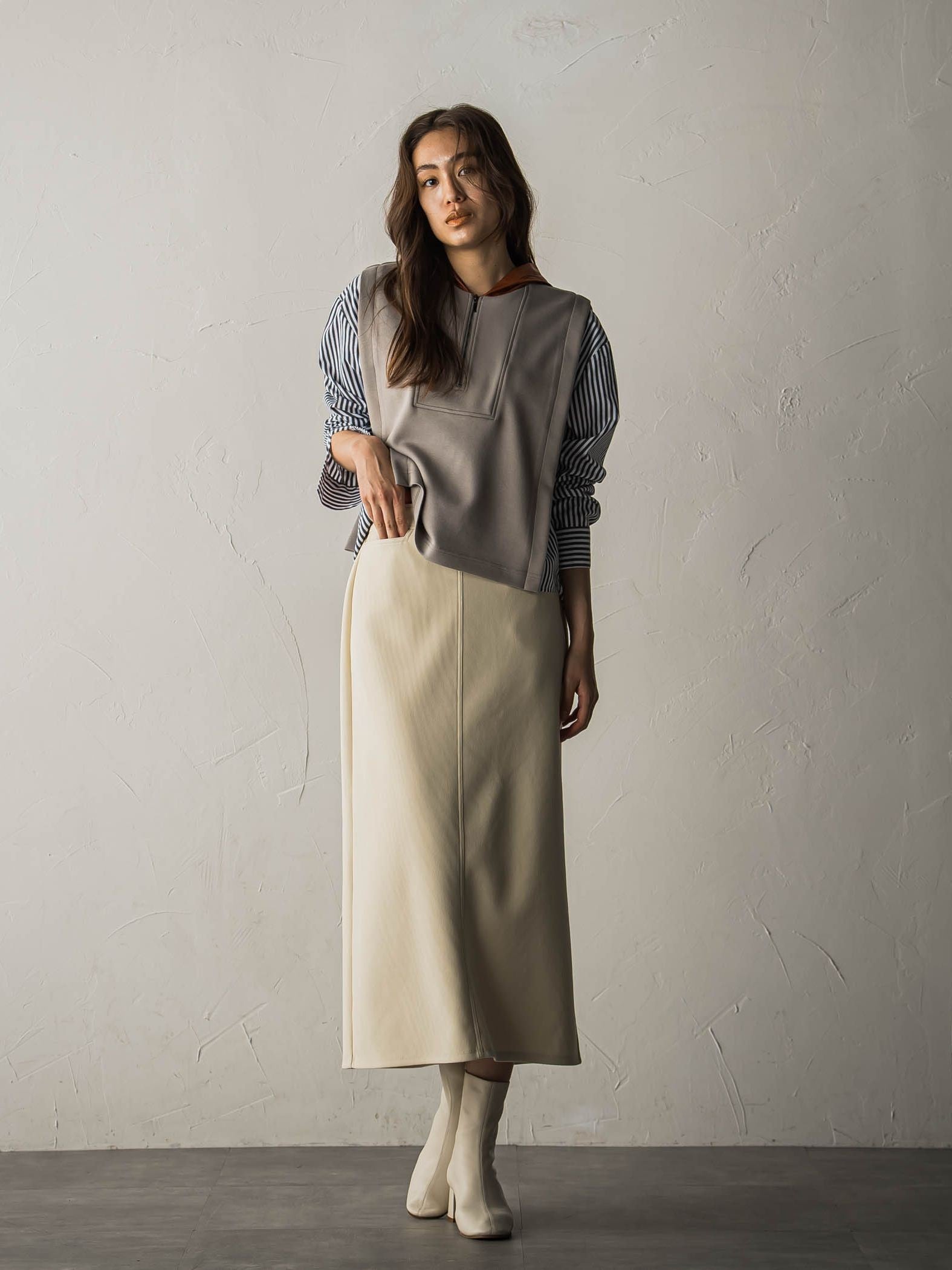 ジョーゼットダンボールAラインスカート≪セットアップ対応/洗濯機で洗える≫