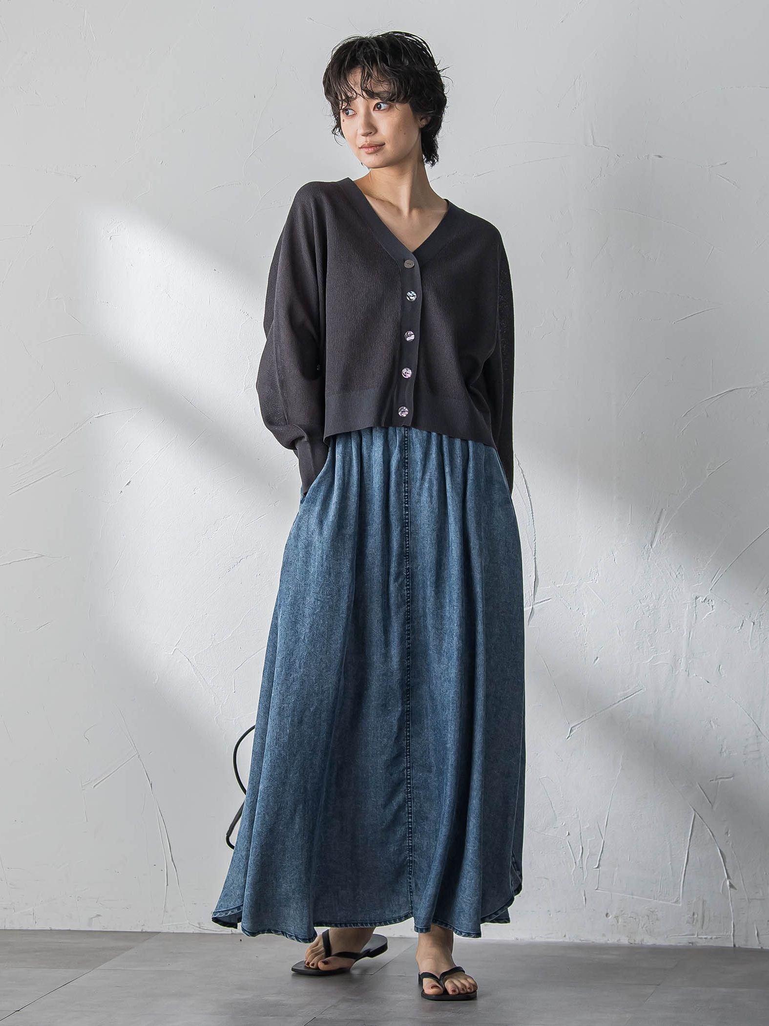 ゆれるデニムサークルスカート