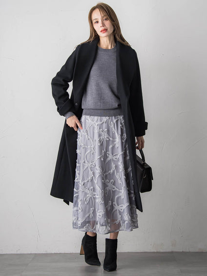 スパンコールテープチュールスカート