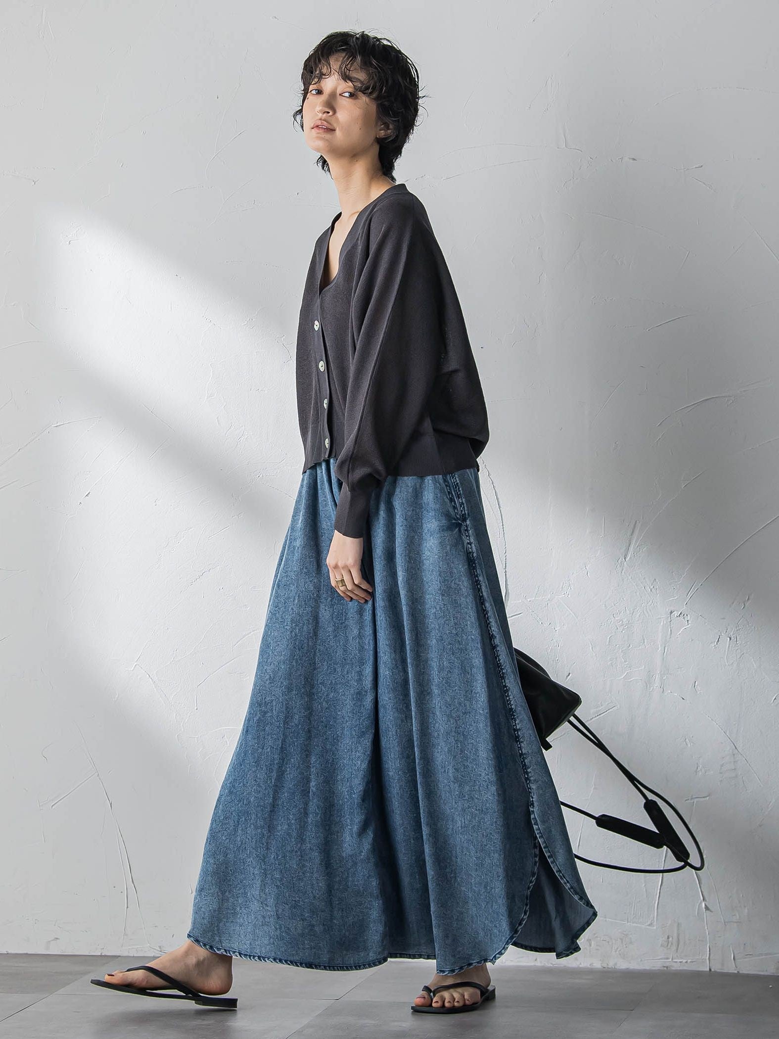 ゆれるデニムサークルスカート