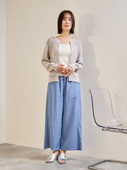 ミックスコイルクルーネックカーディガン