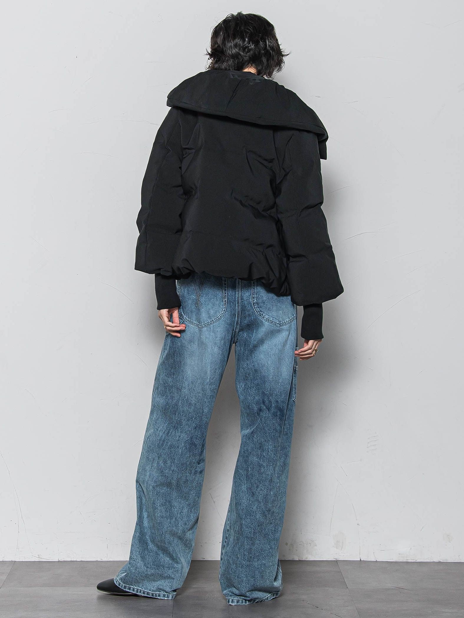 袖口リブシームレスダウンジャケット