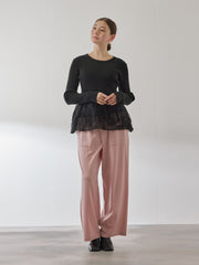 フラワーチュールペプラムリブニット≪手洗い可能≫