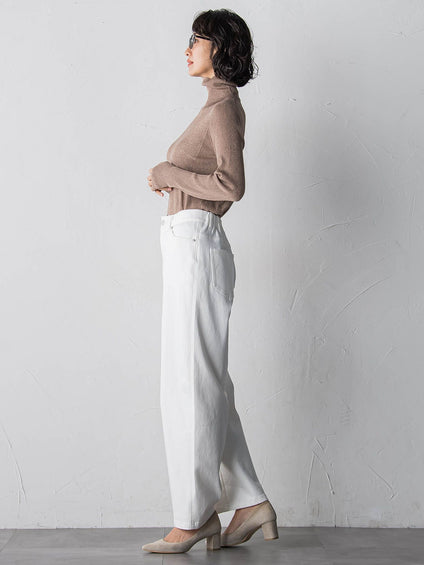 ラメリブタートルニット