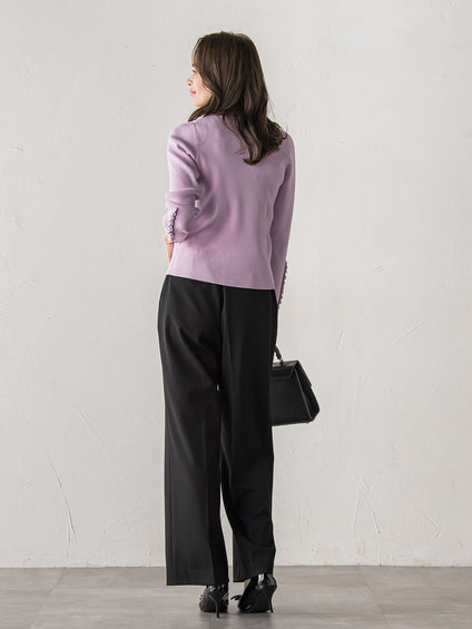 【新色追加】キラキラボタンワイドパンツ≪手洗い可能≫