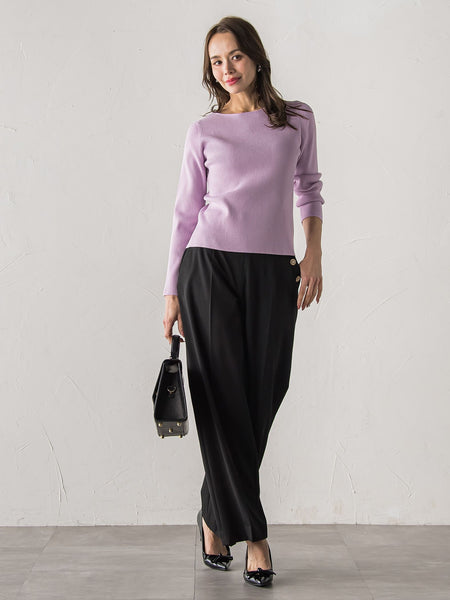 【新色追加】キラキラボタンワイドパンツ≪手洗い可能≫