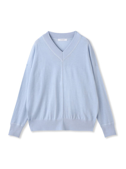 【新色追加】Vネックコクーンニットプルオーバー≪手洗い可能≫