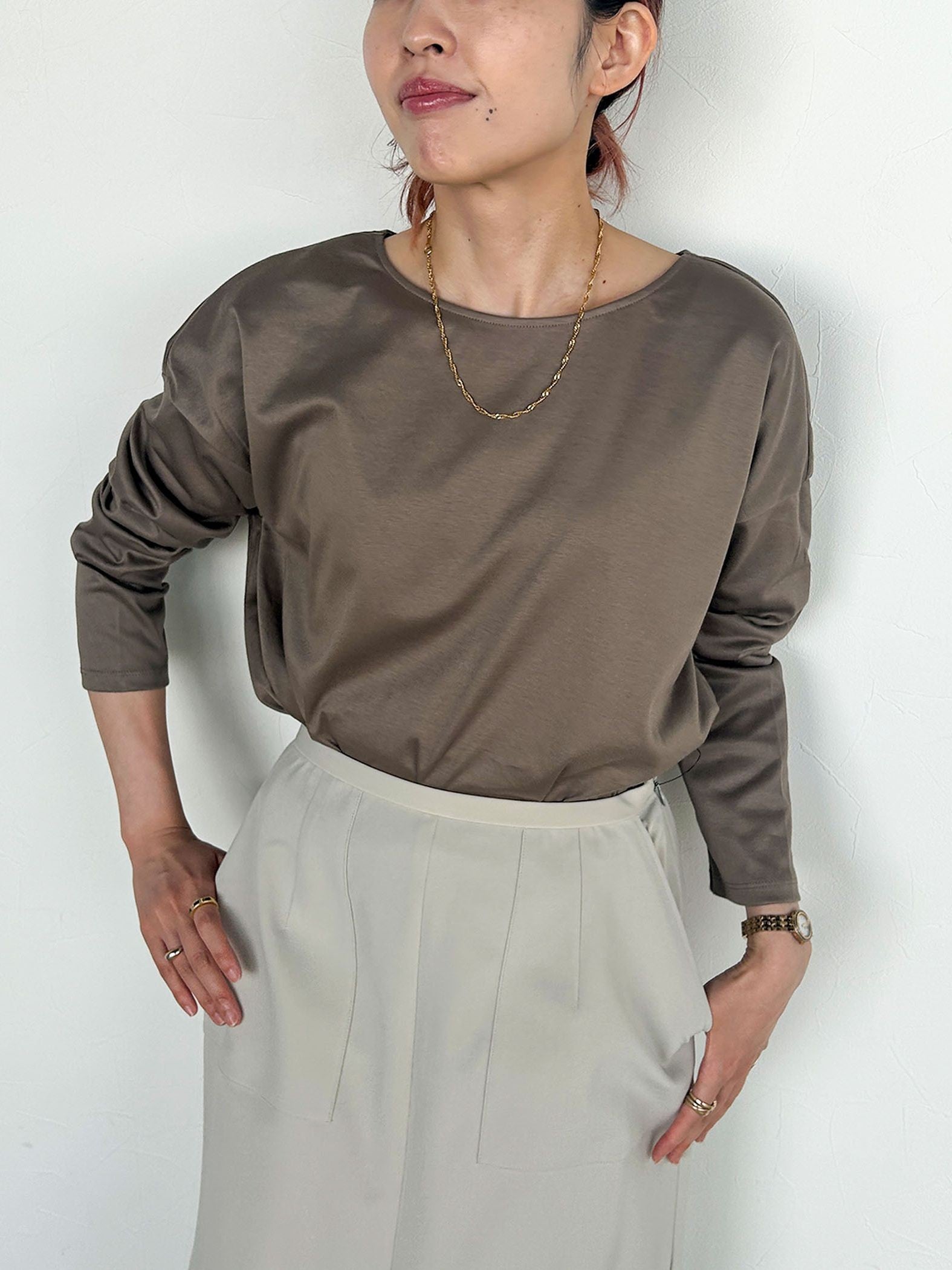 【WEB限定】汗じみ防止大人ロンT ≪3サイズ/洗える≫