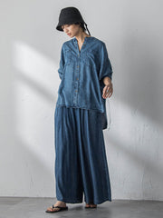 ゆれるデニムフレアパンツ