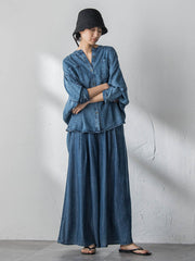 ゆれるデニムフレアパンツ