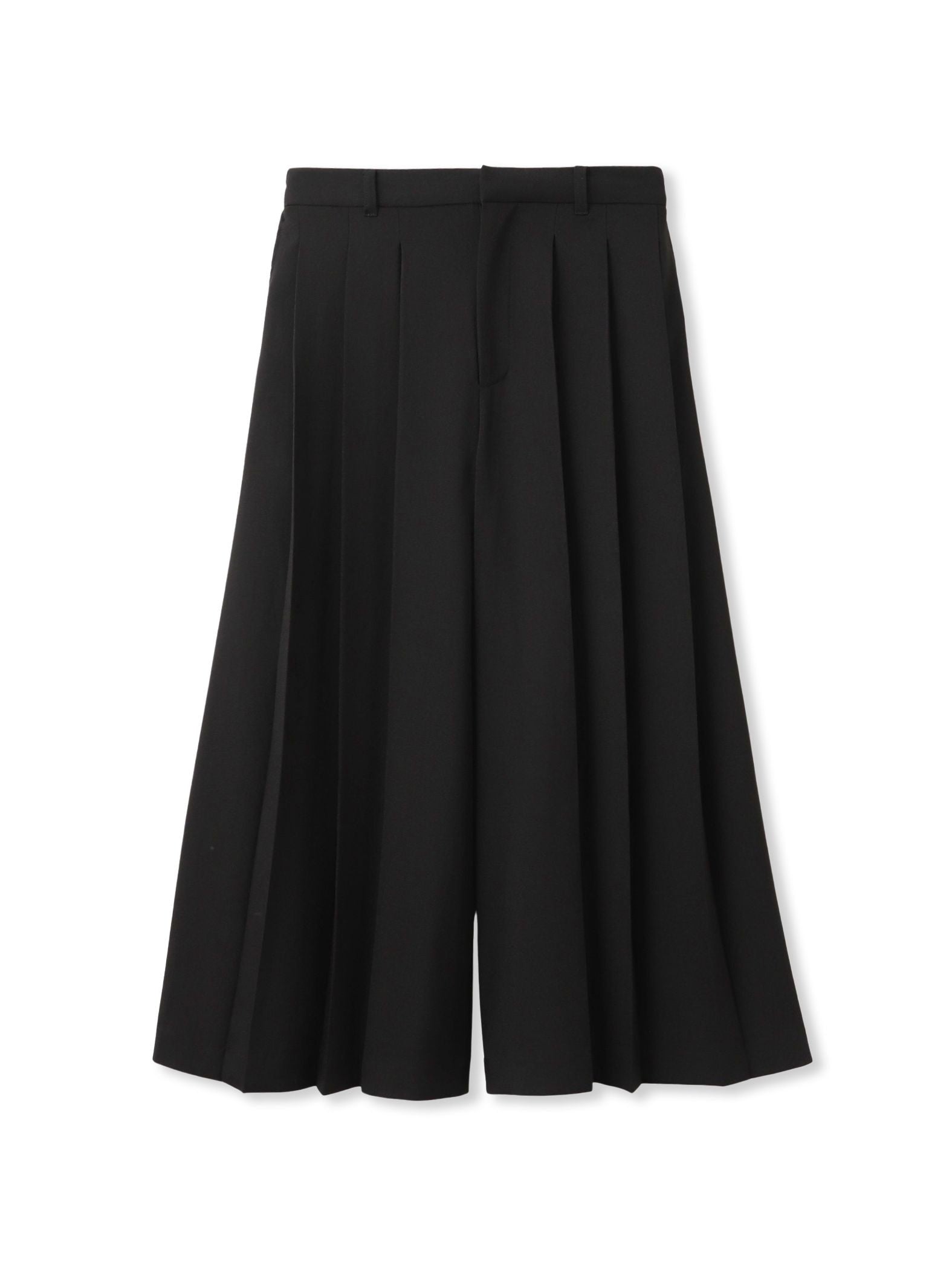 【一瞬で楽とキレイを叶える】ナチュラルストレッチプリーツキュロットパンツ≪セットアップ対応≫