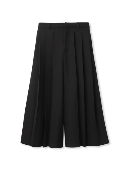 【一瞬で楽とキレイを叶える】ナチュラルストレッチプリーツキュロットパンツ≪セットアップ対応≫