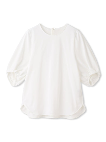 【WEB限定】きれいめハーフスリーブカットソー ≪接触冷感／洗濯機OK≫