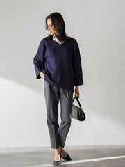 【WEB限定】美シルエット裏起毛ストレッチパンツ≪13号あり/毛玉防止≫