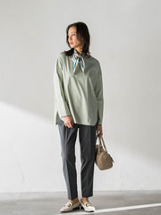 【WEB限定】美シルエット裏起毛ストレッチパンツ≪13号あり/毛玉防止≫