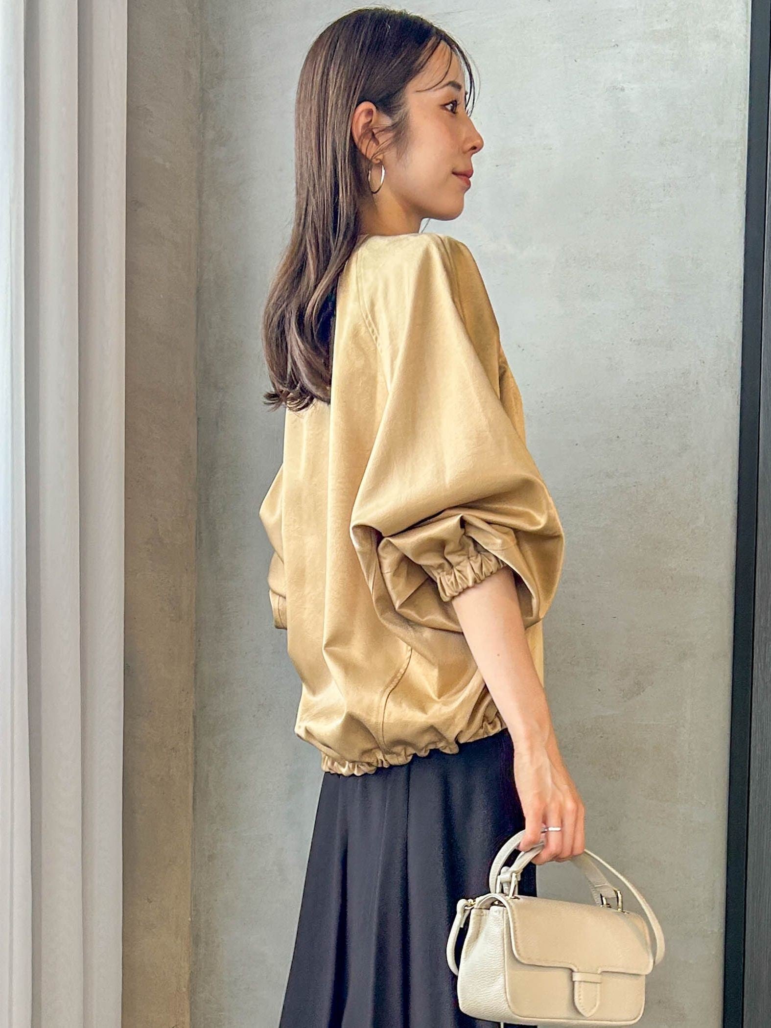 サテンジップブルゾン≪手洗い可能≫