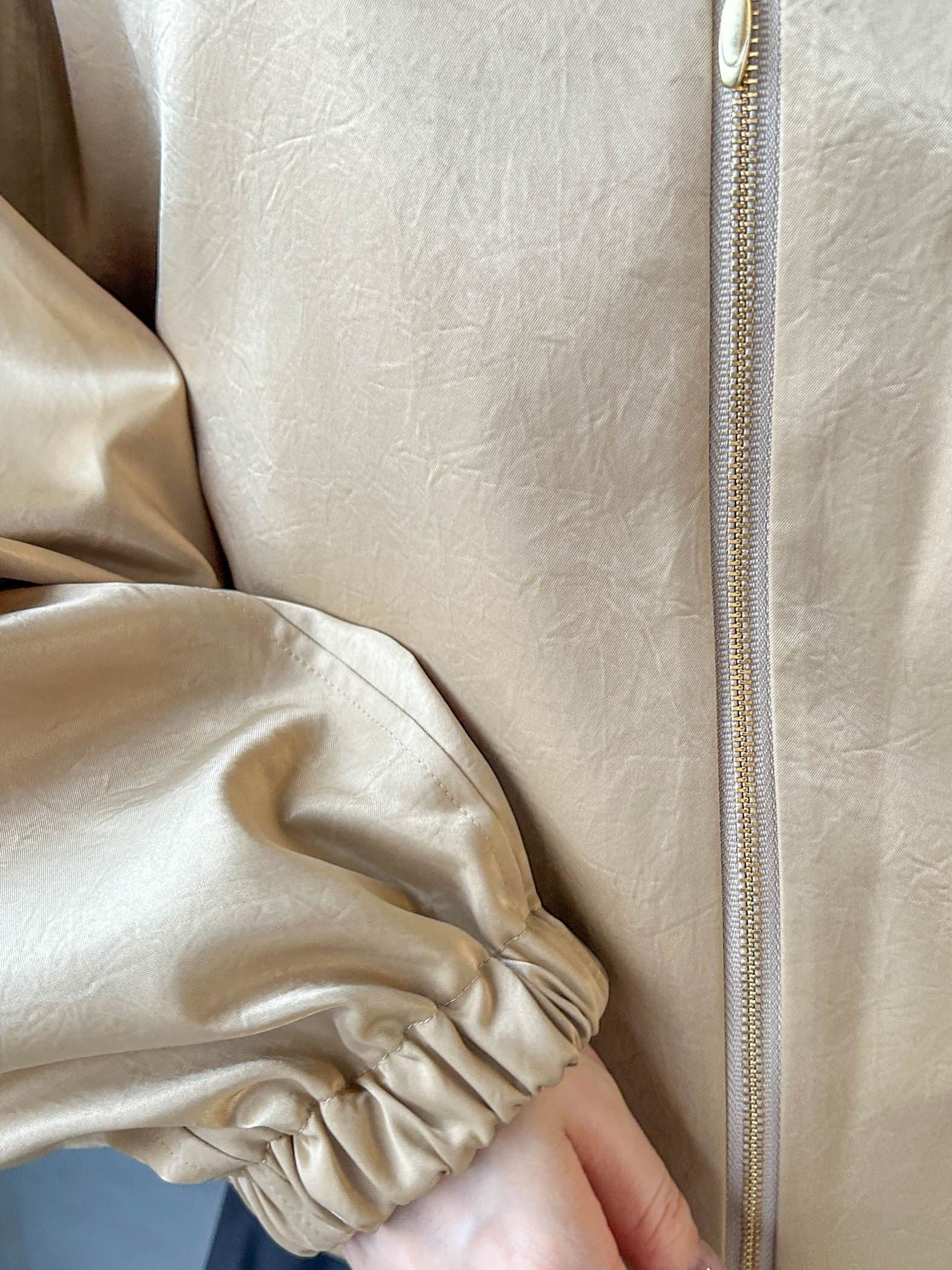 サテンジップブルゾン≪手洗い可能≫