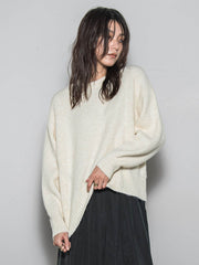 フラッフィークルーネックニット≪手洗い可能≫