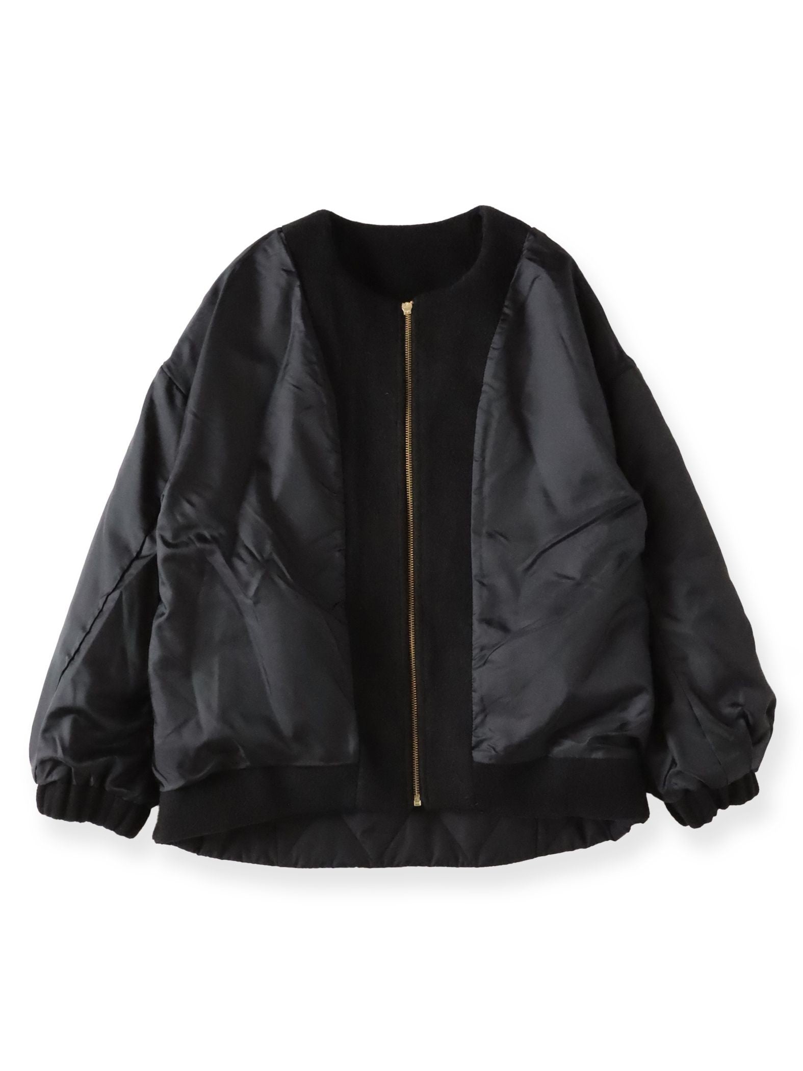 【biyori】キルティングノーカラーブルゾン