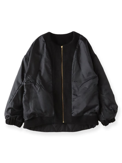 【biyori】キルティングノーカラーブルゾン