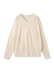 【新色追加】Vネックコクーンニットプルオーバー≪手洗い可能≫