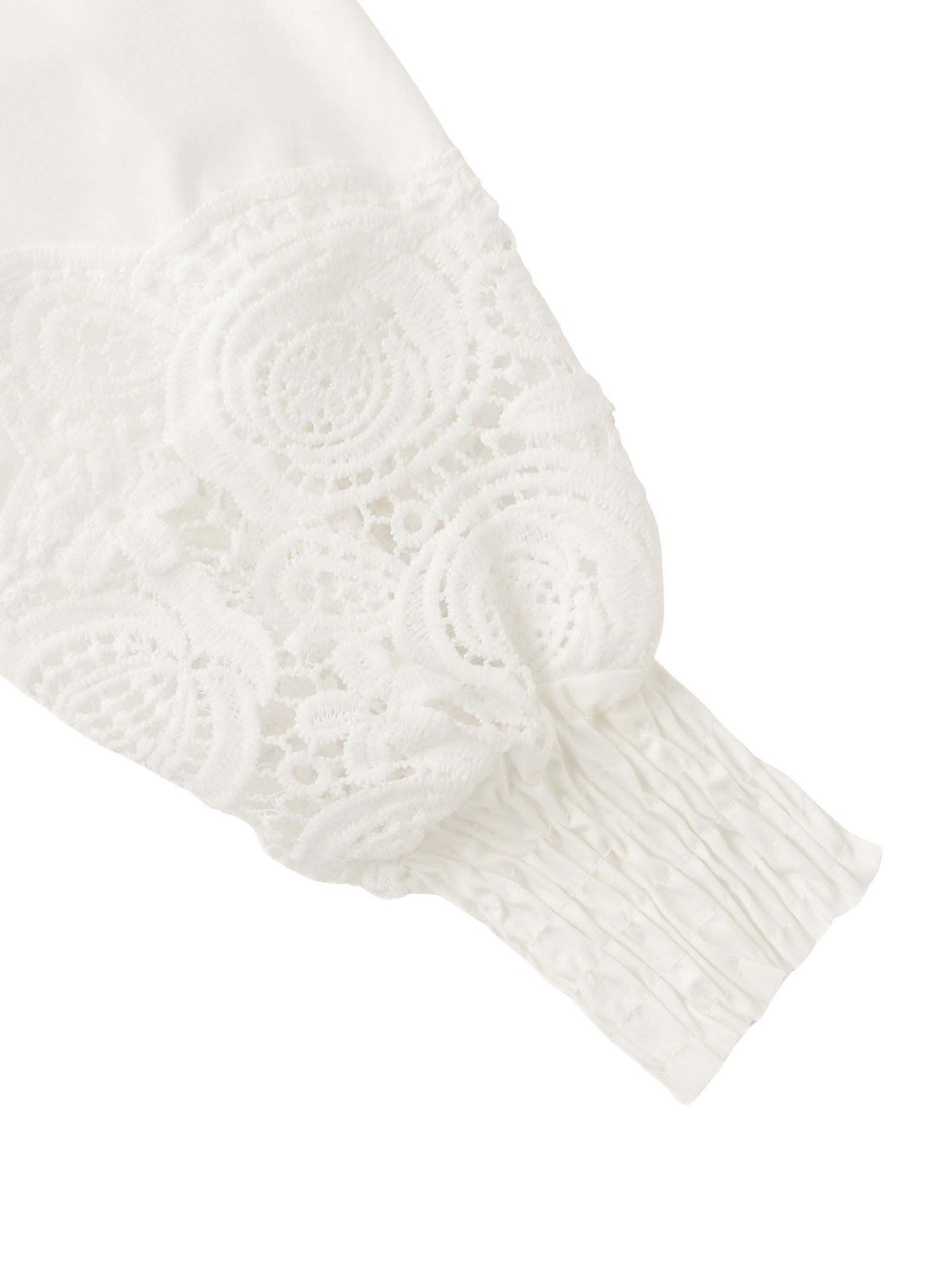 前後2WAYレースシャーリングブラウス