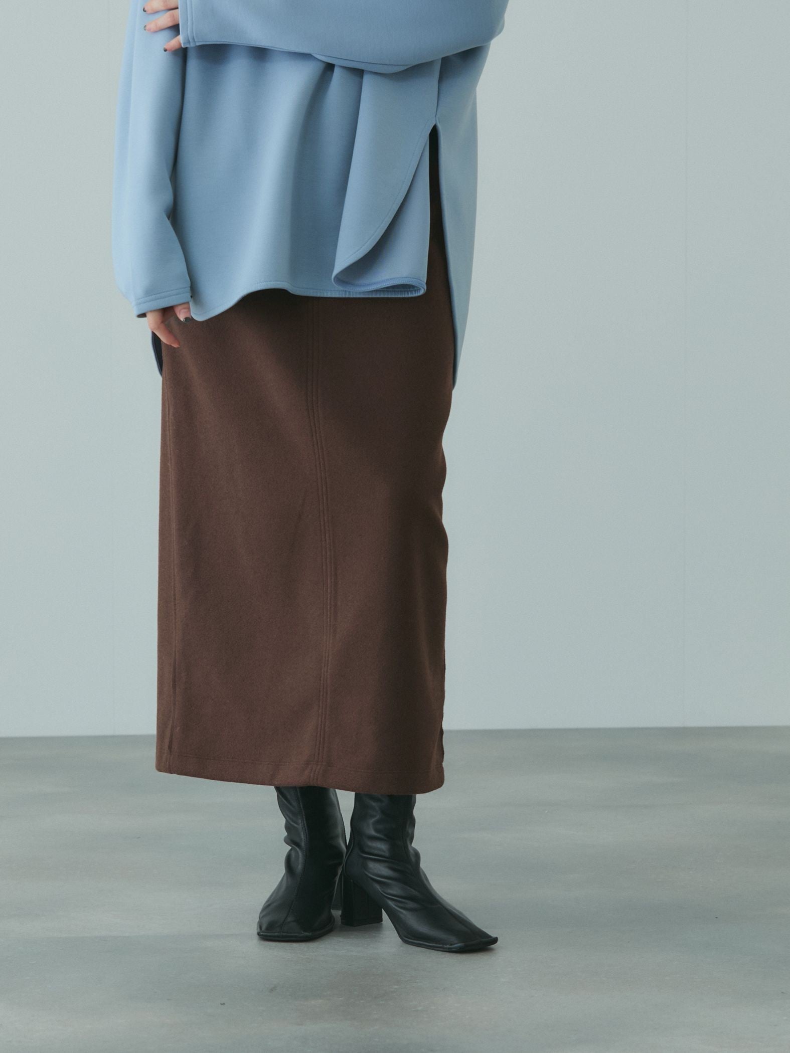 ソフトニットメルトンIラインスカート≪手洗い可能≫