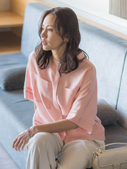 ハシゴレースシアーブロードブラウス