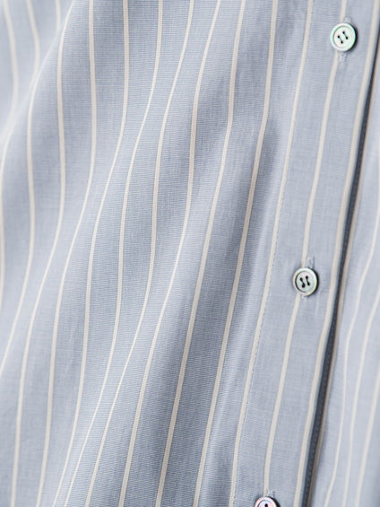 ストライプフーディオーバーシャツ≪手洗い可能≫