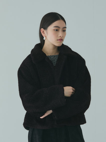 ボアコクーンスリーブブルゾン