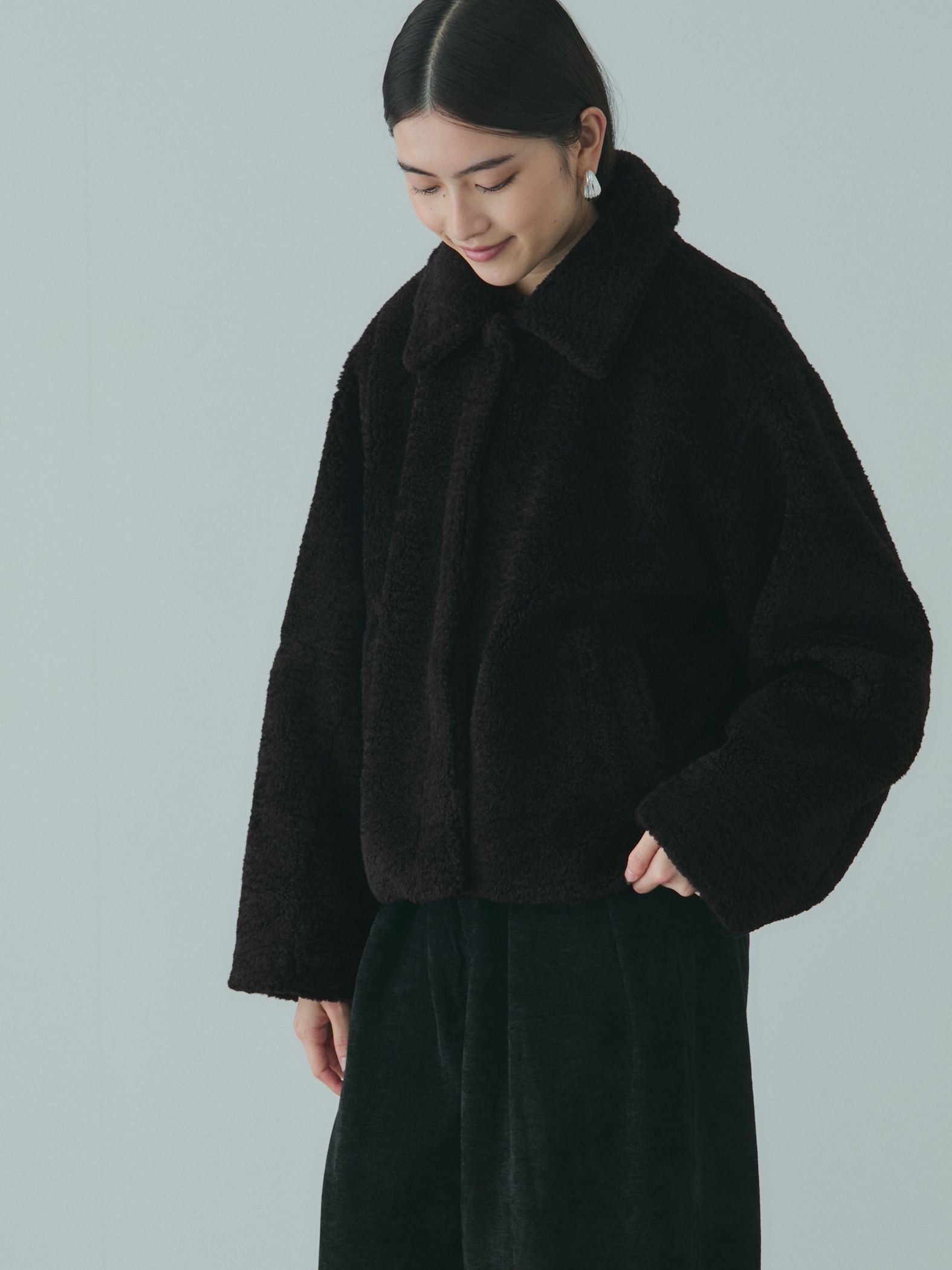 ボアコクーンスリーブブルゾン