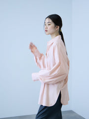 《きちんと映え》ストライプウエストタックシャツ