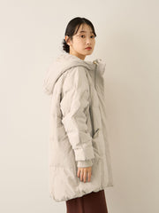 ストレッチフードピュアダウンミドルコート