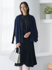 【WEB限定 13号】ボウタイフォーマルワンピース≪洗える≫